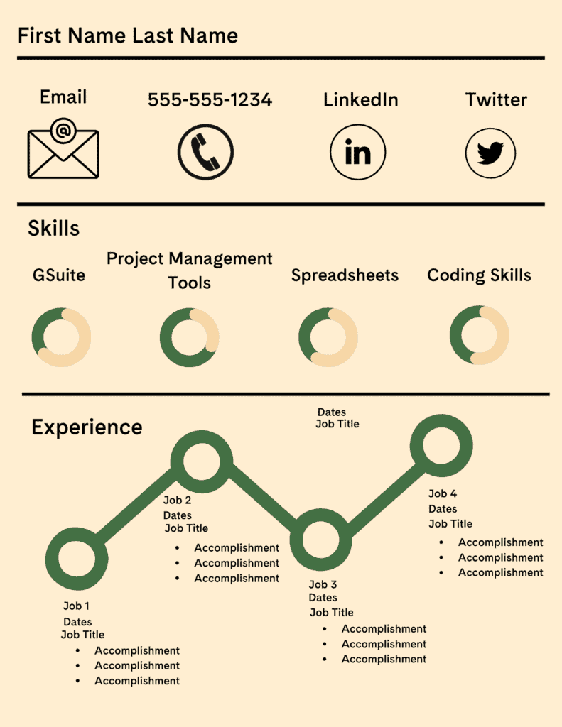 A picture of an infographic resume