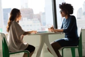 Job interview at table