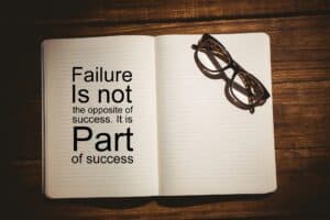 Picture of a book that says failure is part of success