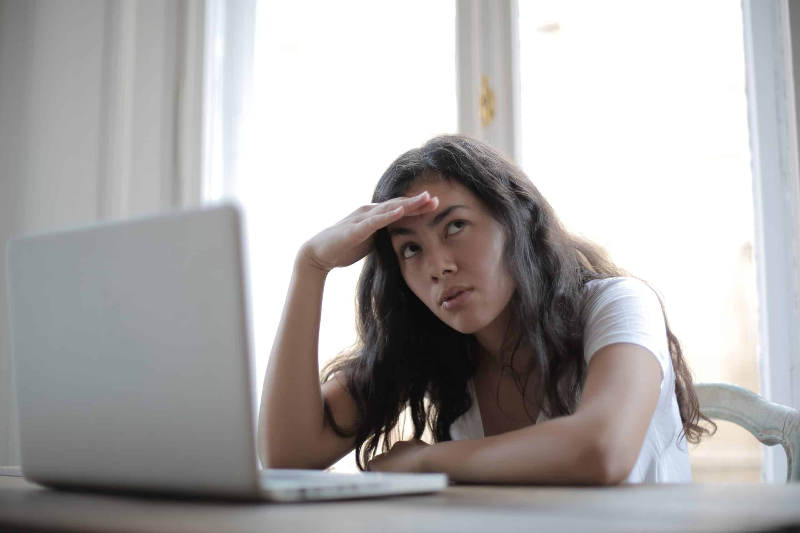 frustrated student sitting at desk