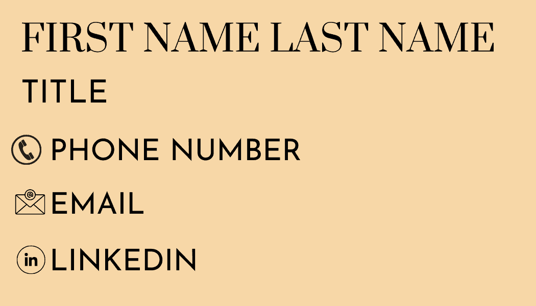 Front of a mini resume