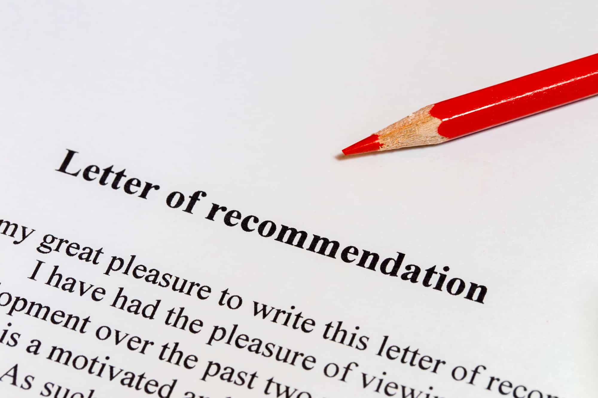 Letter of recommendation and a red pencil