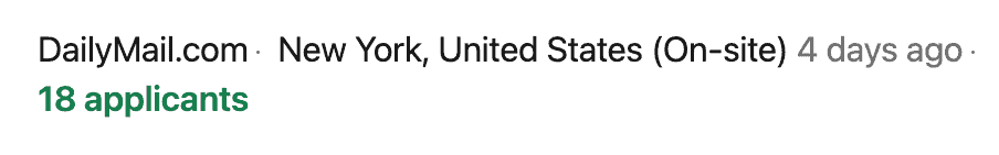 Number of applicants who applied to role using LinkedIn Easy Apply