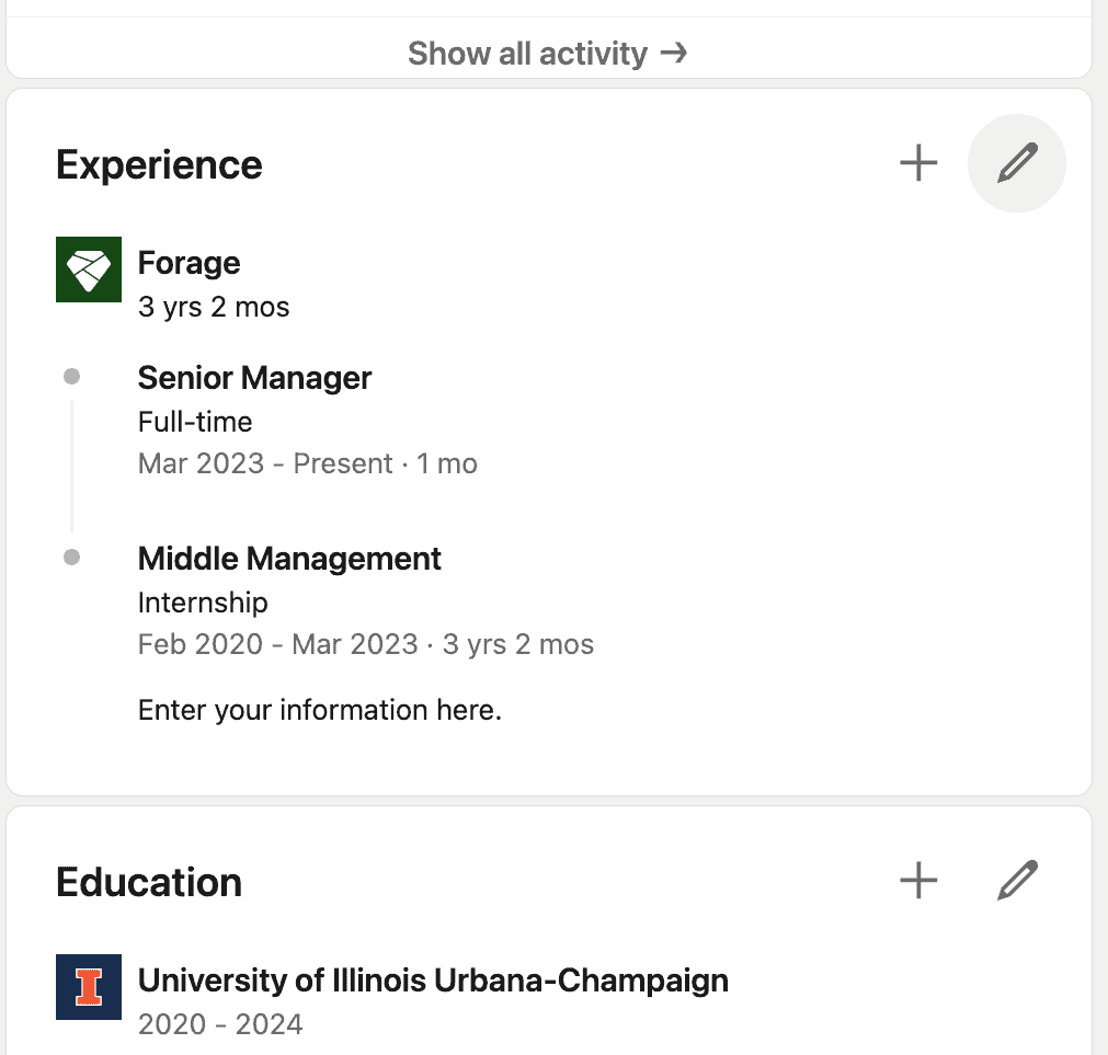 A screenshot of your LinkedIn profile after you've added your promotion