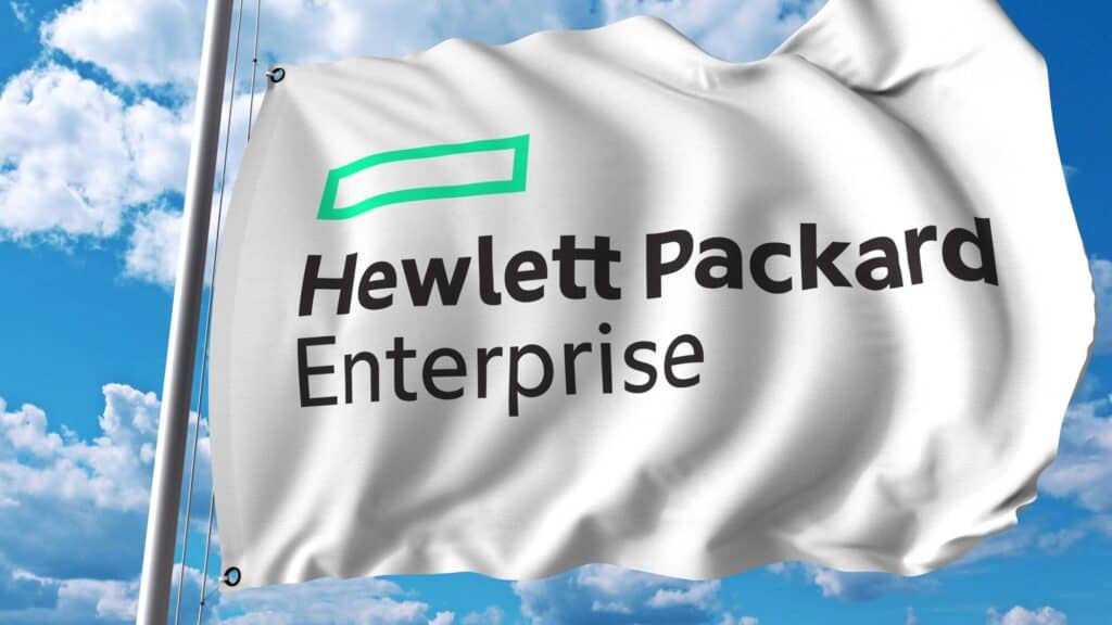 hewlett packard enterprise logo on a flag