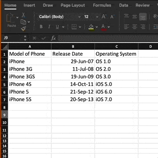 Add rows to an Excel worksheet. 
