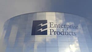 Enterprise products logo on glass tower