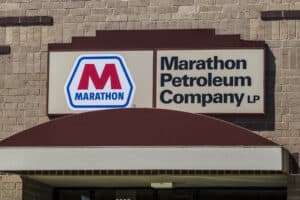 Energy company marathon petroleum logo on sign